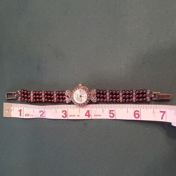 Victorian Garnet And Rhinestone watch Bohemian And Vintage Style - Picture 7 of 7